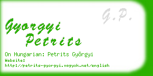 gyorgyi petrits business card